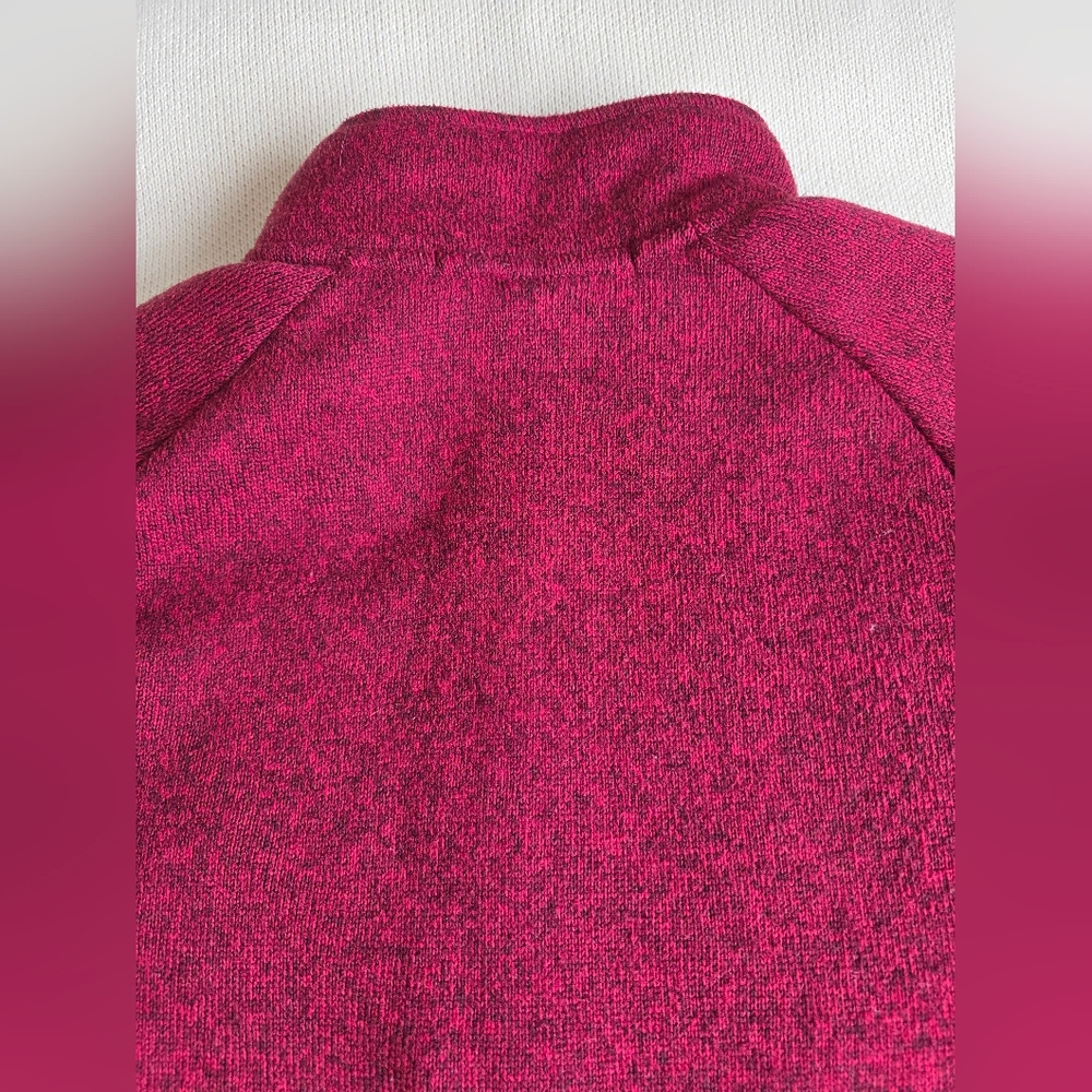 Devon & Jones Raspberry Red Quarter-Zip Fleece Pullover Sweater S Small - Picture 11 of 11